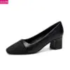Women s high heeled shoes flight attendants women s professional work thick heel leather all around