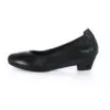 Work shoes women s black round head thick heel shallow soft sole leather high heels large