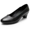Working Hotel Shoes Women s Leather Professional Shoes Interview Comfortable Non slip Women s Coarse Middle
