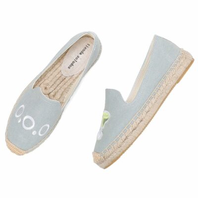 Hot Sale Direct Selling Flat Platform Cotton Fabric Rubber Zapatillas Mujer Casual Sapatos Womens Espadrilles