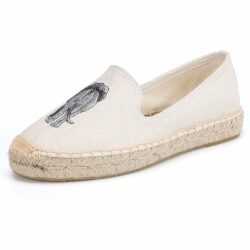 Casual Sapatos Soludos Espadrilles Flats Shoes Woman Straw Loafers Printed Flower Moccasins Slip On Ballets