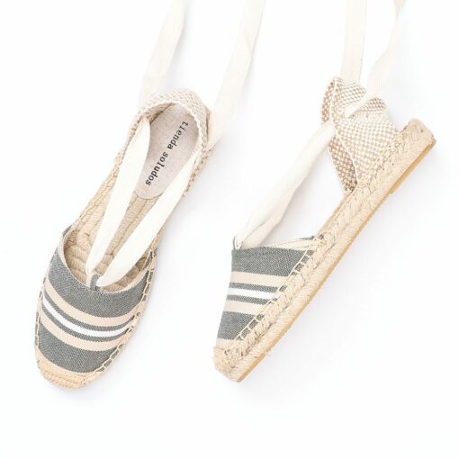 Hot Sale Promotion Cotton Fabric Flat With Open Sapato Feminino Sandals Sandalias Mujer Womens Espadrilles