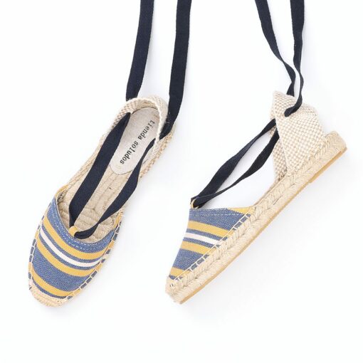 Hot Sale Promotion Cotton Fabric Flat With Open Sapato Feminino Sandals Sandalias Mujer Womens Espadrilles