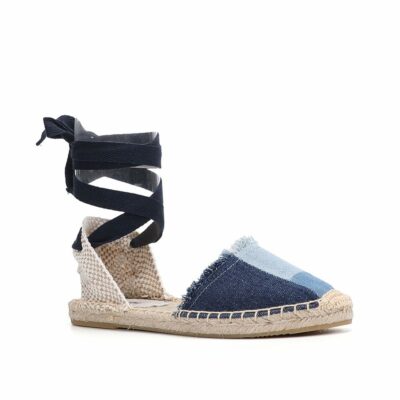 New Top Denim T strap Flat With Cotton Fabric Open Sandalias Mujer Sandals Sapatos Mulher