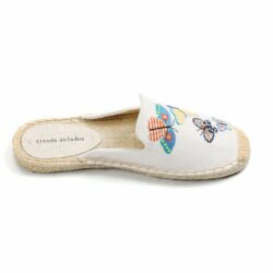 Pantufa Flip Flops Simple Mule Breathable Flat Espahemp Summer Rubber Cotton Fabric Floral Drilles Shoes