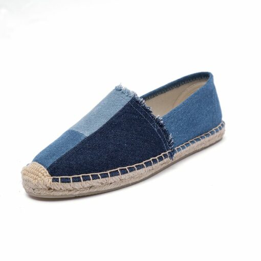 Promotion Top Fashion Denim Sapatos Espadrilles Straw Fisherman Flat Heels Shoes Lazy Zapatos Mujer Casual