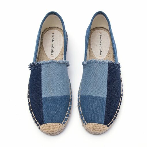 Promotion Top Fashion Denim Sapatos Espadrilles Straw Fisherman Flat Heels Shoes Lazy Zapatos Mujer Casual