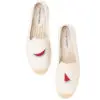 Sapatos Tienda Soludos Embroidery Espadrilles Flats Shoes Woman Straw Printed Flower Moccasins Slip On Ballets