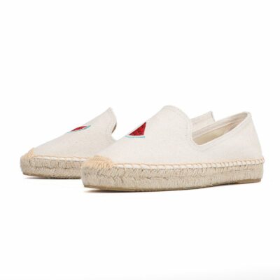 Sapatos Tienda Soludos Embroidery Espadrilles Flats Shoes Woman Straw Printed Flower Moccasins Slip On Ballets