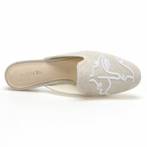 Terlik Slides Hemp Rubber Spring autumn Canvas Zapatos De Mujer Unicornio Mules Slippers For House