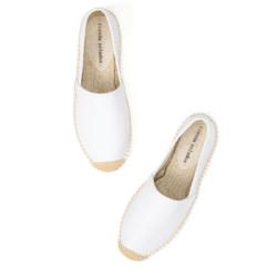 Espadrilles Flat Cow Leather Shoe Zapatillas Mujer  Hot Sale Ballet Flats Genuine Cotton Fabric Rubber
