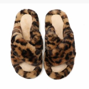 Fashion simple rabbit fur slippers with fur comfortable non slip casual ladies slippers fur slippers