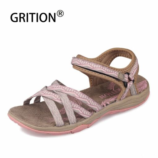 GRITION Women Sandals Fashion High Quality Summer Female Shoes Outdoor Ladies Flat Casual Sandals 2020 Anti-slip Trekking Shoes