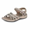 GRITION Women Summer Outdoor Casual Flat Print Ladies Comfortable Sandals cafe arena
