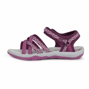 GRITION Women Summer Outdoor Casual Flat Print Ladies Comfortable Sandals voilet