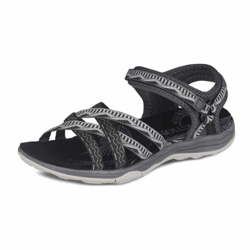 GRITION Women Summer Outdoor Casual Flat Print Ladies Comfortable Sandalss