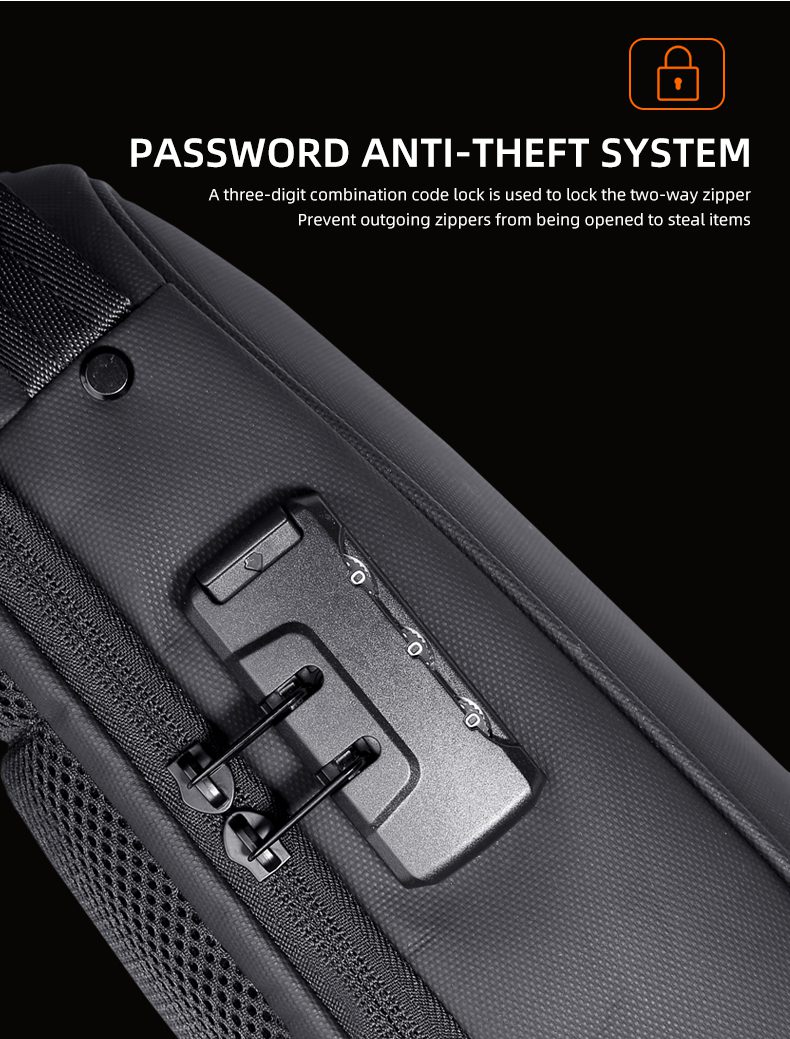 Fenruien Simple Anti Theft Crossbody Bag For Men Short Trip USB Charging Messengers Chest Bags Waterproof Shoulder Bag 2021 New