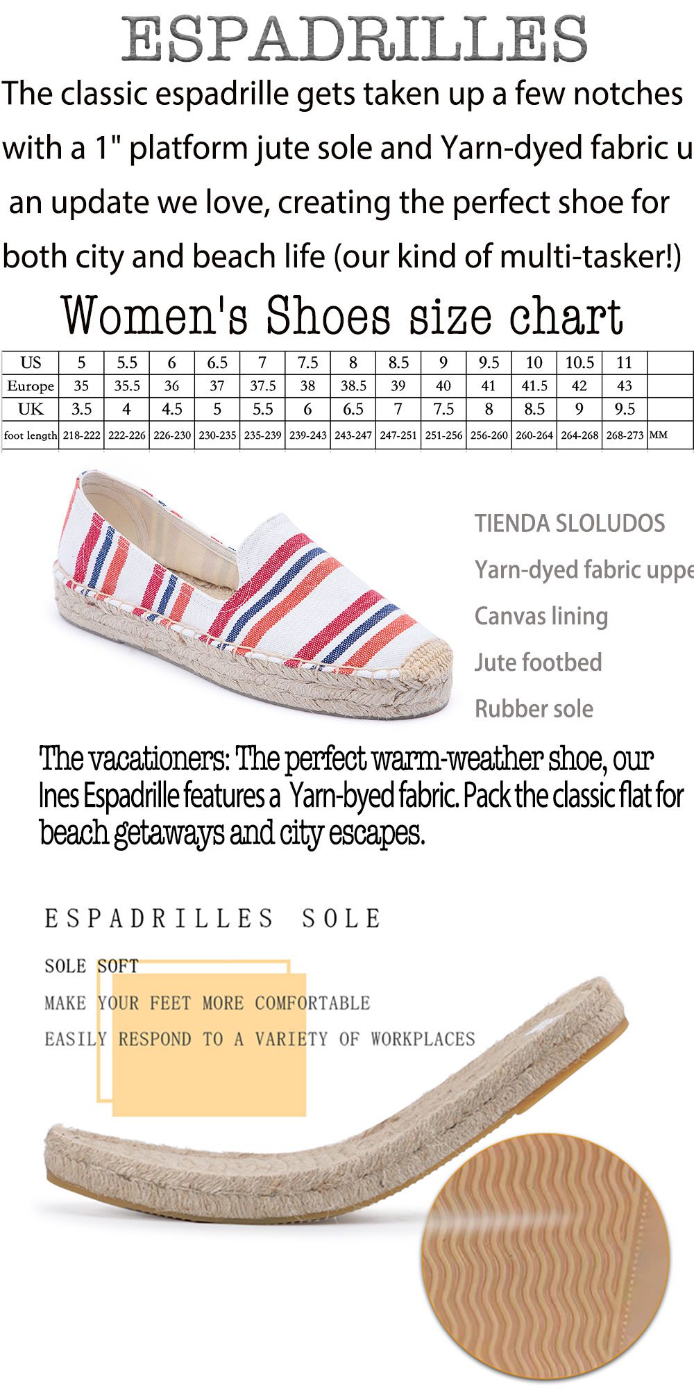 2021 Zapatillas Mujer Flat Platform Cotton Fabric Plastic Slip-on Casual Spring/autumn Striped Sapatos Womens Espadrilles Shoes