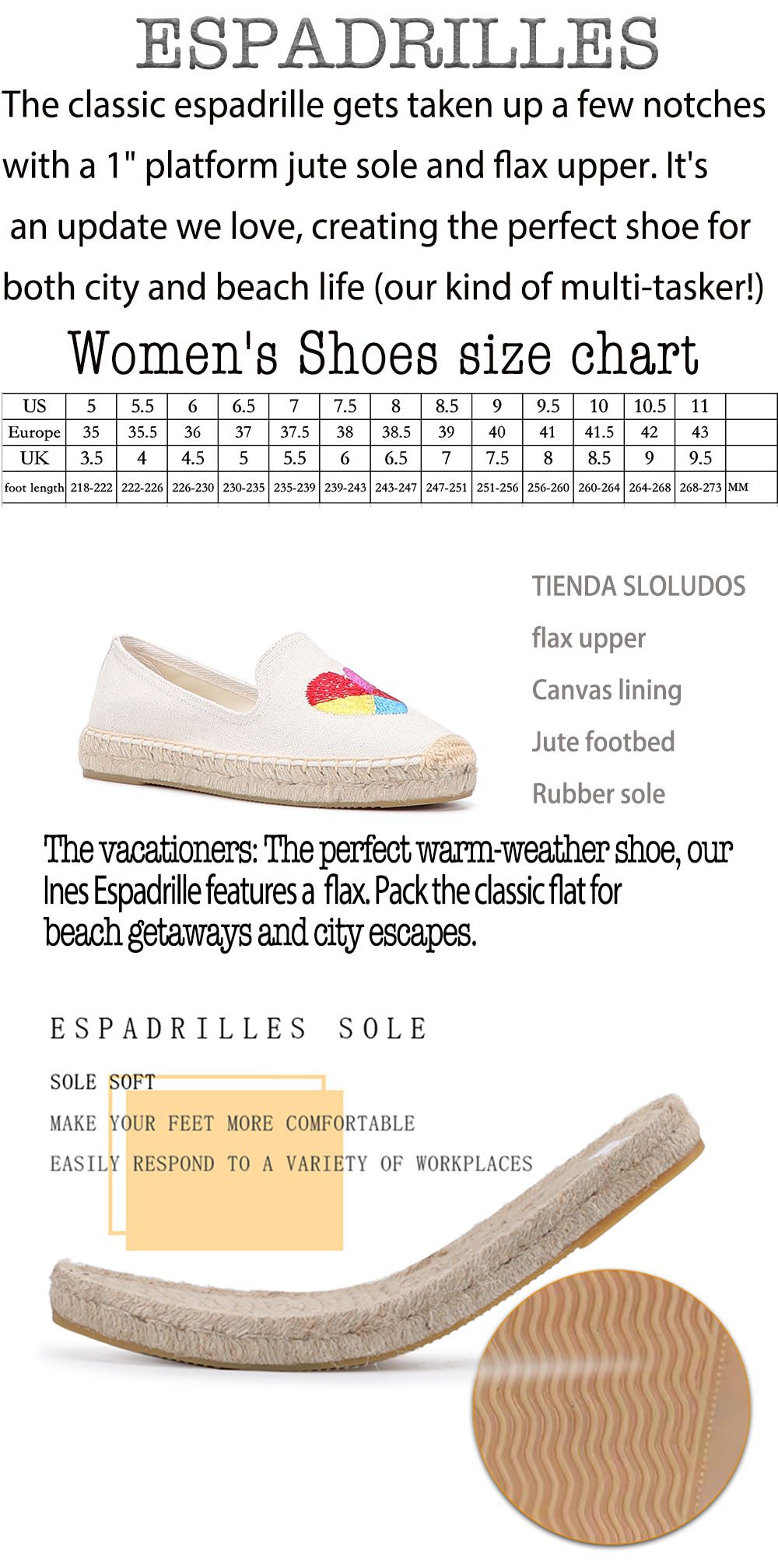2021 Sapatos Direct Selling Flat Platform Hemp Rubber Slip-on Casual Spring/autumn Heart-shaped Womens Espadrilles Shoes