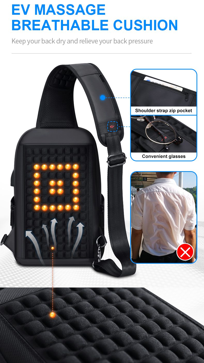 Fenruien Fashion Classic Men Crossbody Bag Multifunction USB Shoulder Bag For Male Outdoor Sport Chest Bag Waterproof Men's bag