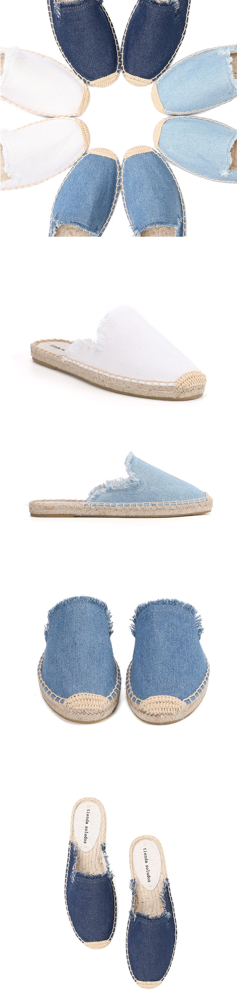 Woman Slippers Unicornio Terlik Solid Mules For Flat Limited New Denim Summer Rubber Cotton Fabric Pantufas Slides Shoes