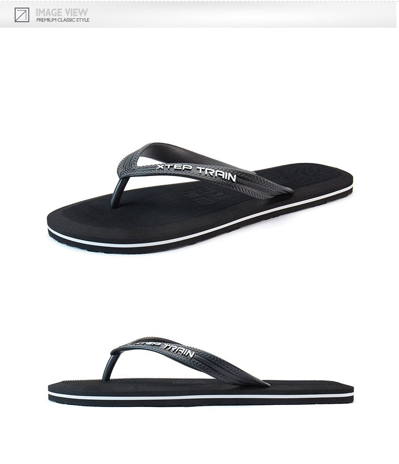 Xtep Men's New Style Flip-flops Beach Sandals Comfortable Outdoor Shoes Summer Light Slippers 879239790030