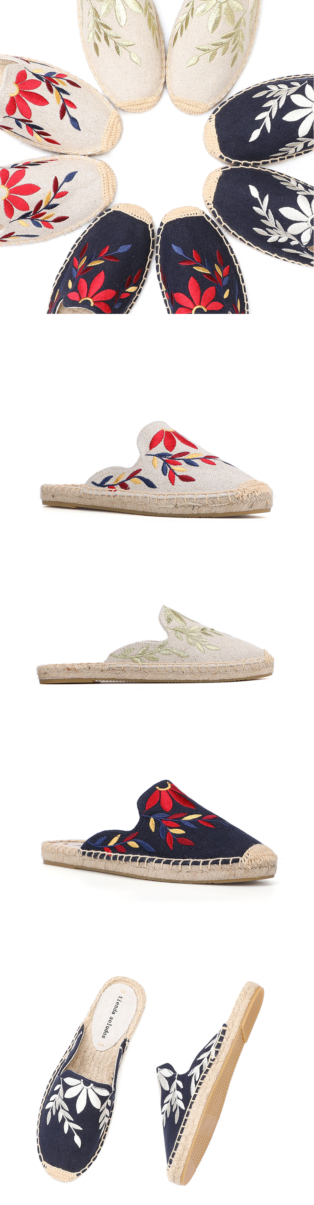 Espadrilles For Flat Shoes Zapatos De Mujer Top Direct Selling Hemp Summer Rubber Print Terlik Mules Slippers Tienda Soludos