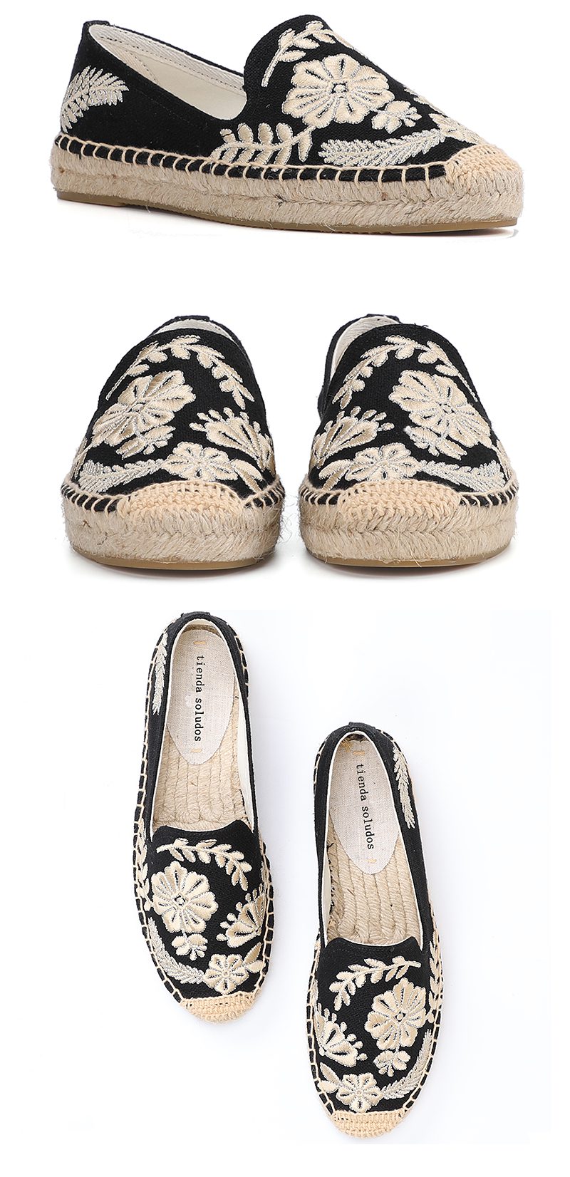 2021 Sapatos Womens Casual Espadrilles Slip-on Breathable Flax Hemp For Girl Shoes Fashion Embroidery Comfortable Ladies Girls