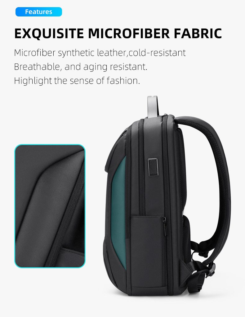 Fenruien New Multifunction Backpack For Men Fashion USB Charging Waterproof Travel Backpacks School Bag Fit For 15.6 Inch Laptop