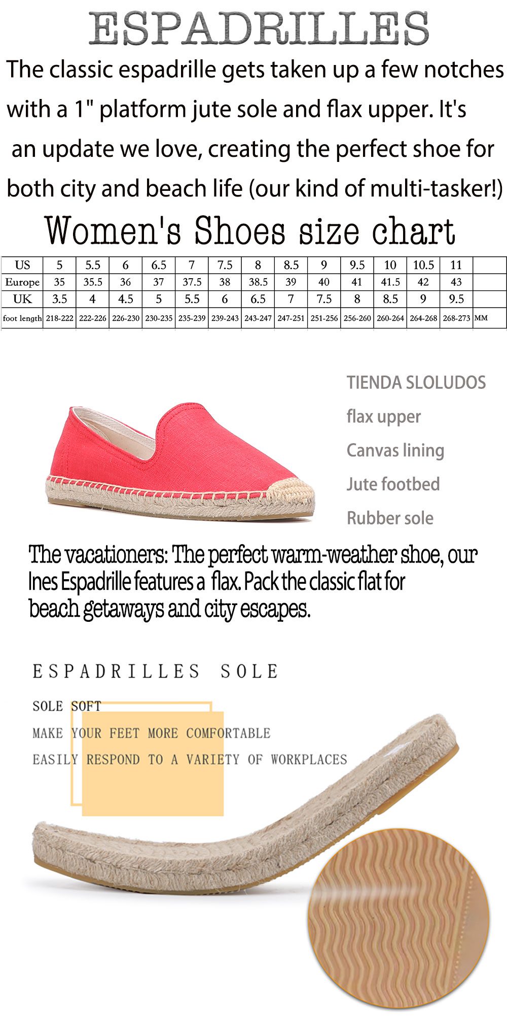 2021 Direct Selling Real Platform Hemp Rubber Slip-on Casual Solid Zapatillas Mujer Sapatos Womens Espadrilles Flat Shoes