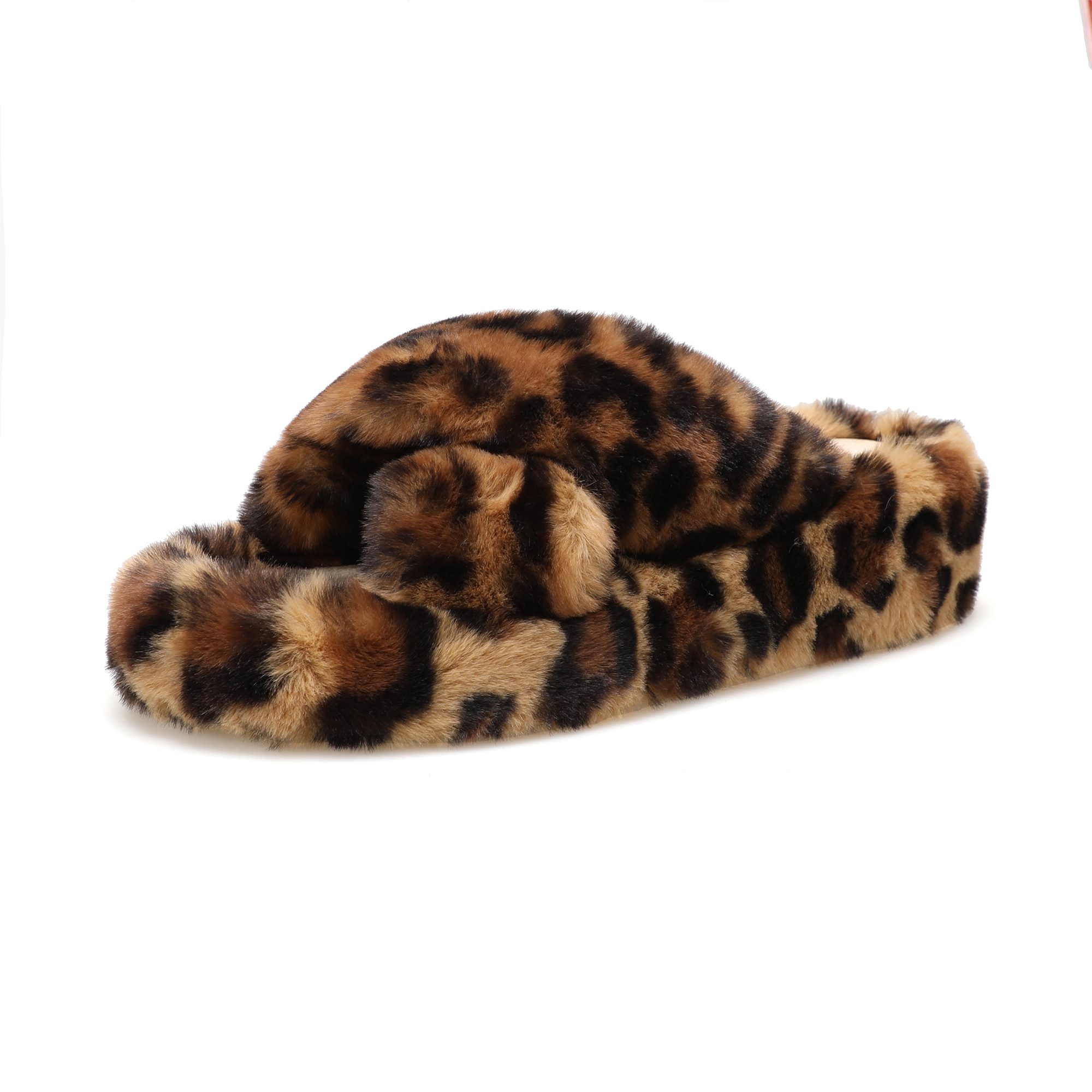 Fashion simple rabbit fur slippers with fur, comfortable non-slip casual ladies slippers, fur slippers