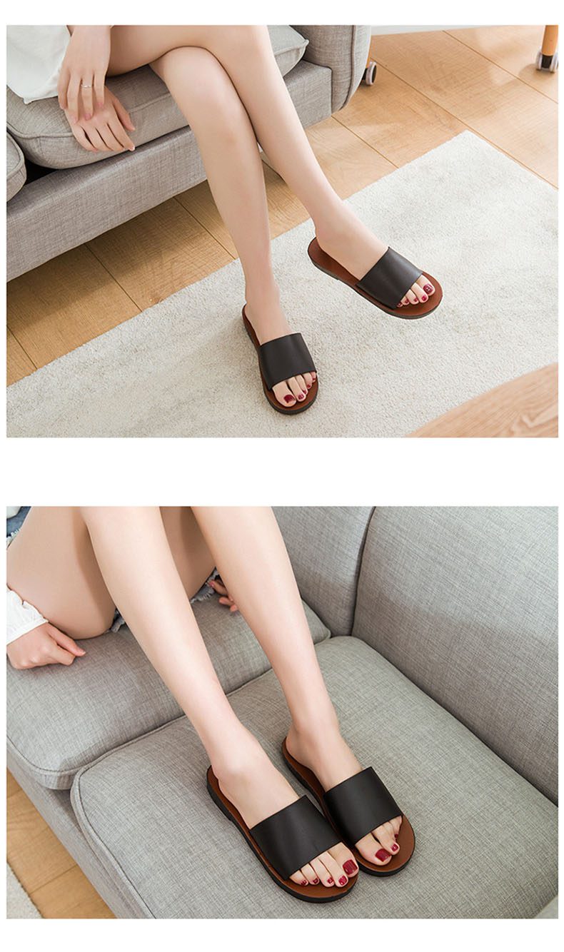 GRITION Women Sandals Non-slip Solid Flat Slipper Beach Indoor 2019 New Arrival Fashion Shoes Lazy Ladies Lightweight Flip Flop