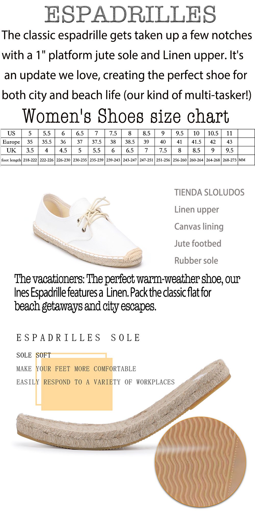 2021 Limited Special Offer Flat Platform Hemp Rubber Lace-Up Sapatos Zapatillas Mujer Casual Womens Espadrilles Shoes