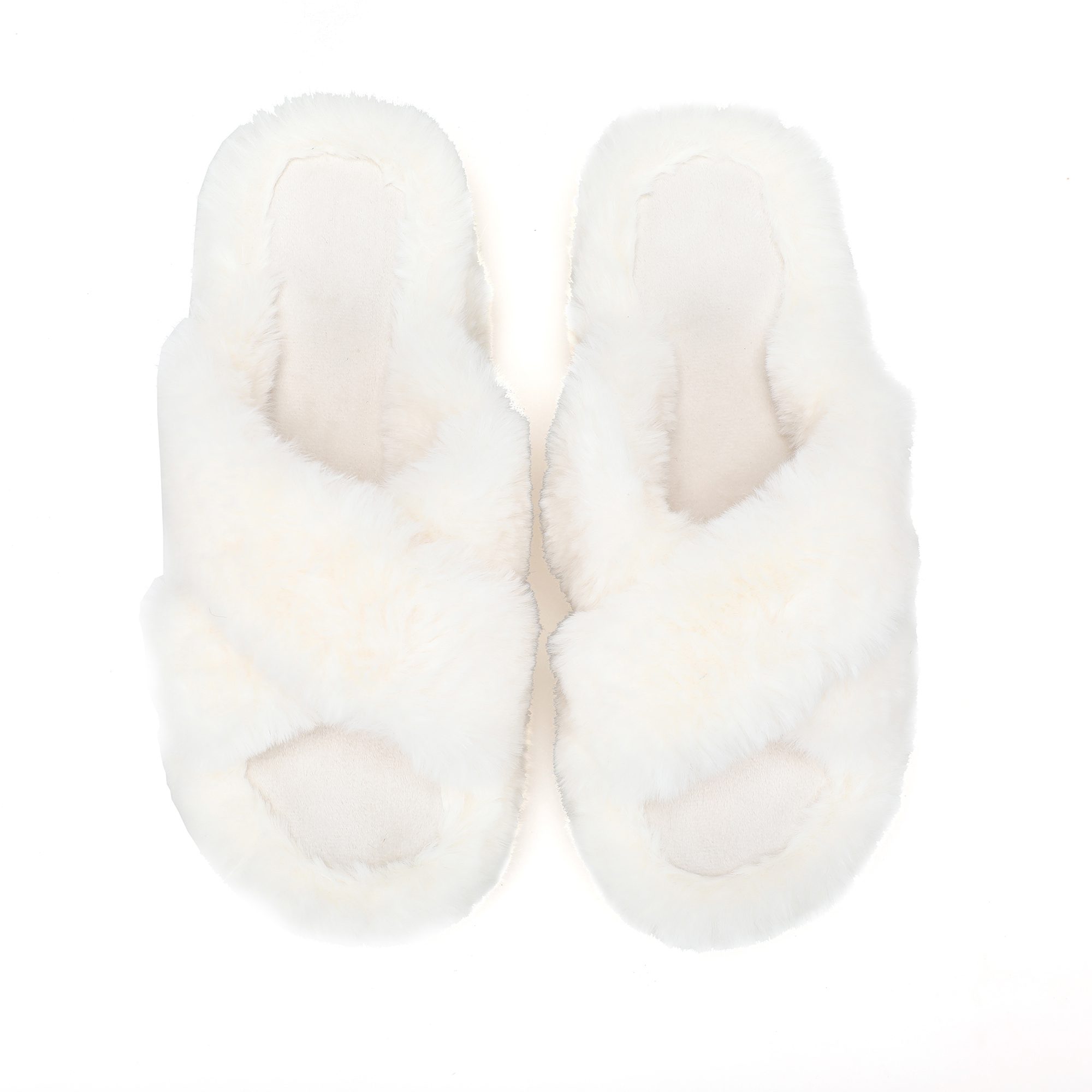 Women's Fuzzy Fluffy Furry Fur Slippers Flip Flop Open Toe Cozy House Memory Foam Sandals Slides Soft Flat Comfy Anti-Slip Spa I