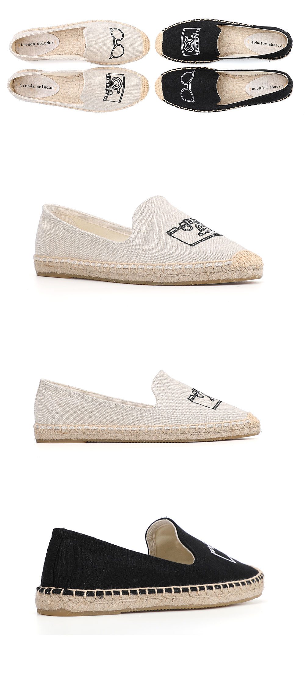 Women Espadrilles For Flat 2022 Sapatos New Arrival Promotion Ballet Flats Hemp Cotton Fabric Rubber Zapatillas Mujer Casual