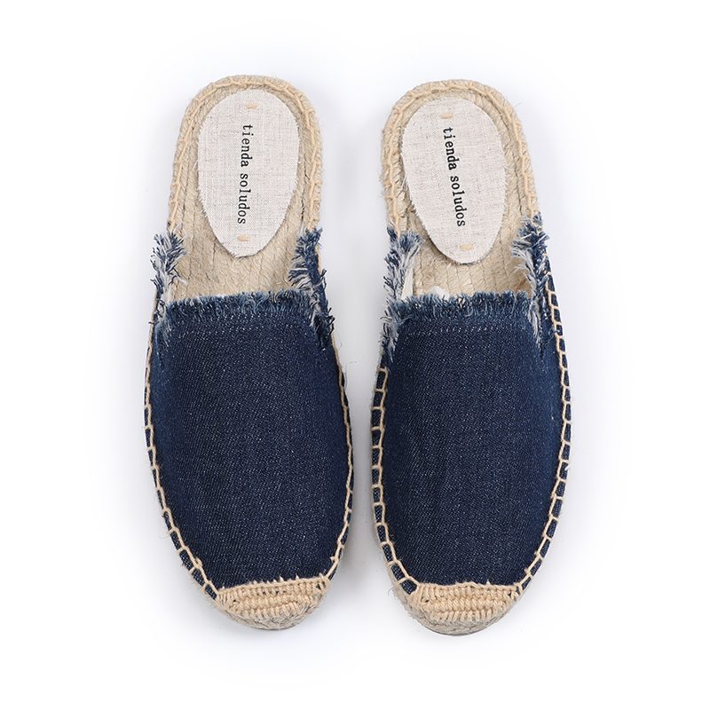 Zapatos De Mujer Pantufas Tienda Soludos Women's Frayed Mule Canvas Rubber Solid Spring/autumn Slippers Slides Sandals Shoes