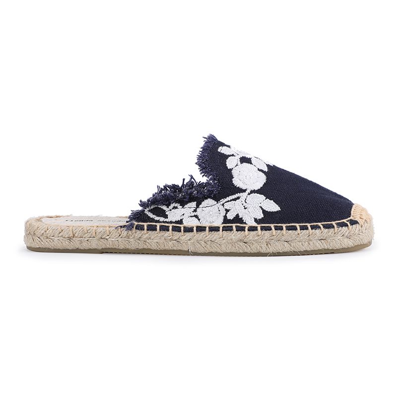 2021 New Slippers Pantufas Mules Tienda Soludos Cotton Fabric Sale Promotion Hemp Rubber Summer Slides Zapatos De Mujer Floral