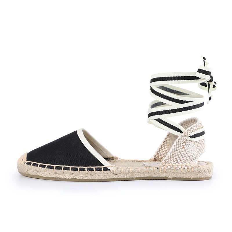 2021 Sapatos Mulher Espadrilles Shoes 2021 Summer Women's Strappy Off-duty Days Outsole Flats Gladiator Gingham Ankle Strap