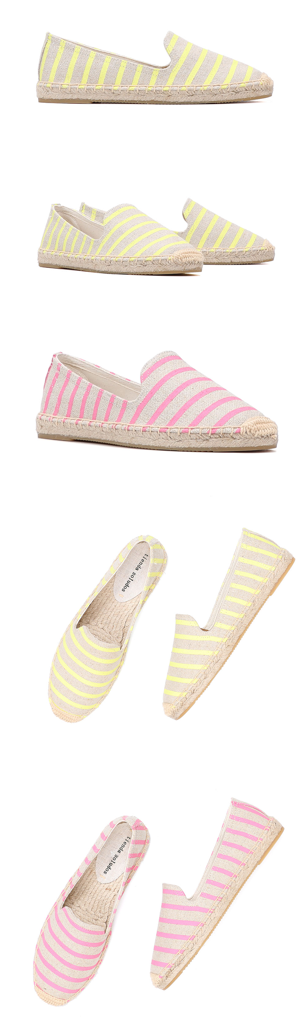 2021 Sale Time-limited Platform Hemp Rubber Slip-on Casual Striped Zapatillas Mujer Sapatos Womens Espadrilles Flat Shoes