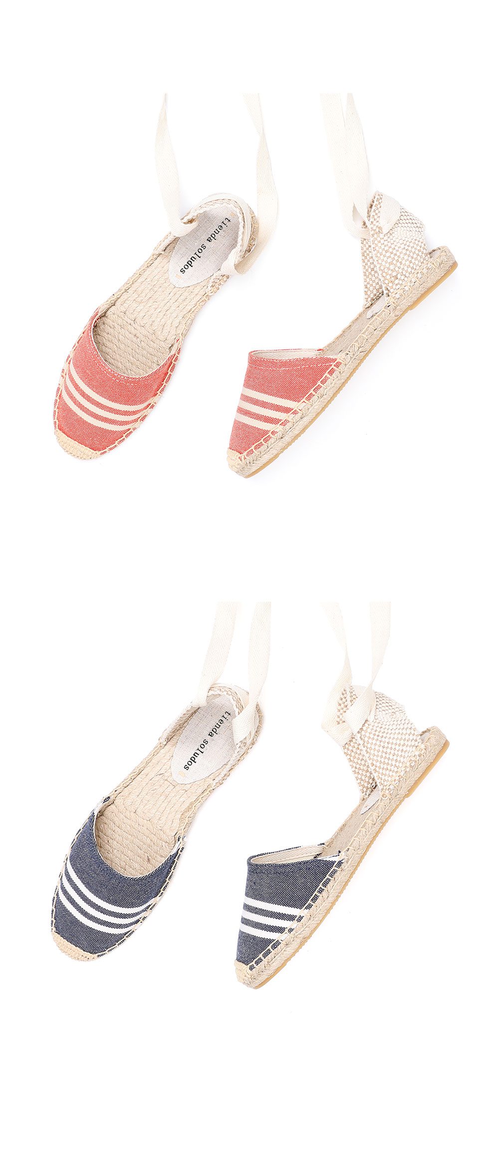 2021 Casual Sandals Selling Real Hemp T-strap Flat With Open Sapato Feminino Sapatos Mulher Womens Espadrilles Shoes