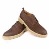Handmade Casual Derby Shoes with Light Bown Camel Calf Nubuk Suede & Leather, Height Increasing Matte Rubber Sole, Men's Comfort