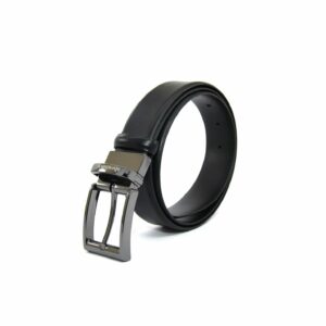 Handmade Double Side Reversible Belt with Premium Chrome Silver Buckle, Real Calf Leather, Casual Formal Fashion Accessories