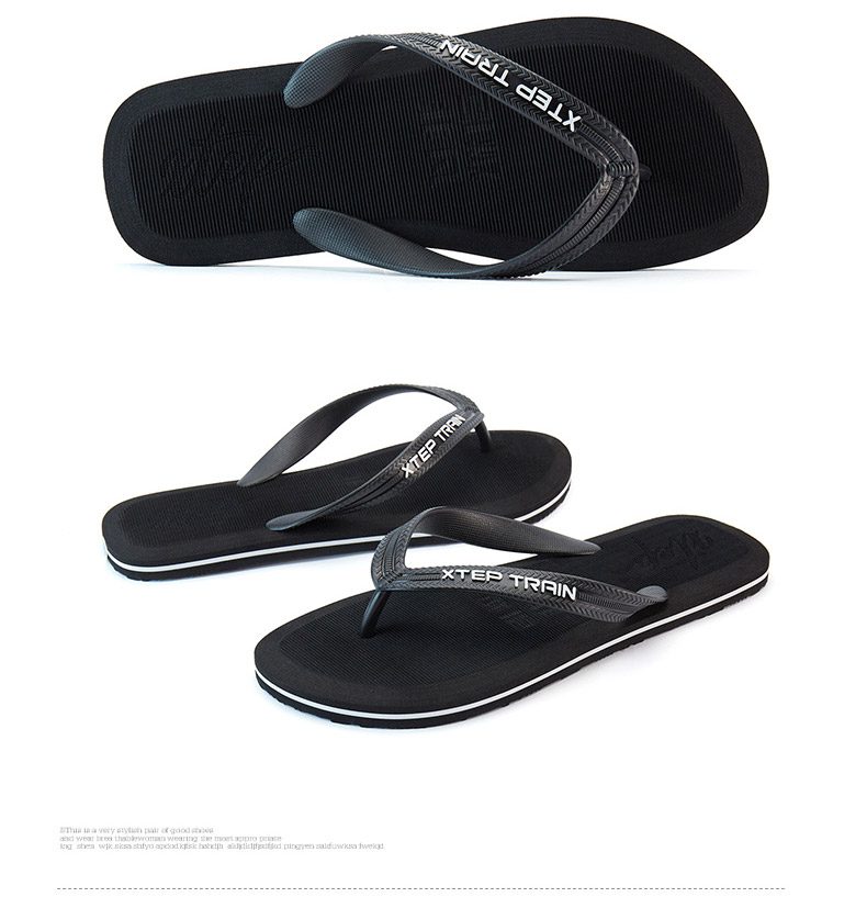 Xtep Men's New Style Flip-flops Beach Sandals Comfortable Outdoor Shoes Summer Light Slippers 879239790030