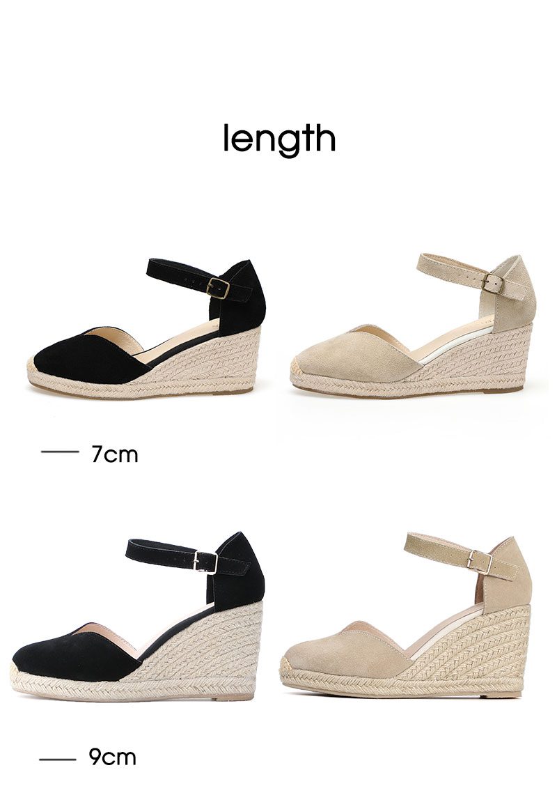 2021 5-9cm Sandalias Mujer Promotion Genuine Ankle-wrap Sandals Sapatos Mulher Wedge Heel Shoes For Closed Toe Wedges Ladies
