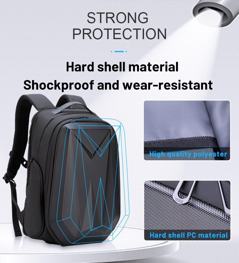 Fenruien Men's Waterproof Multifunctional USB Charge Backpack Fit for 15.6 Inch Laptop