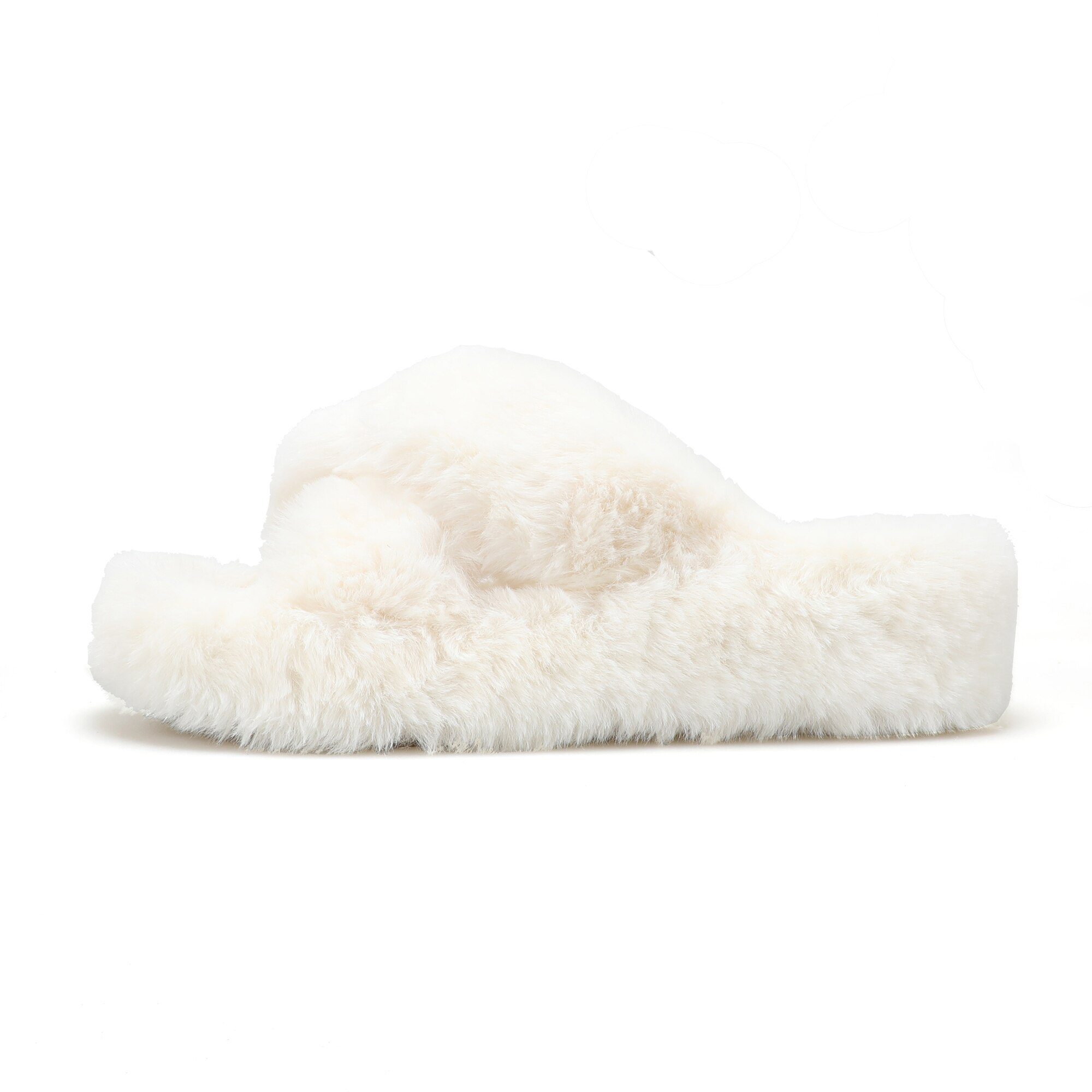 Women's Fuzzy Fluffy Furry Fur Slippers Flip Flop Open Toe Cozy House Memory Foam Sandals Slides Soft Flat Comfy Anti-Slip Spa I