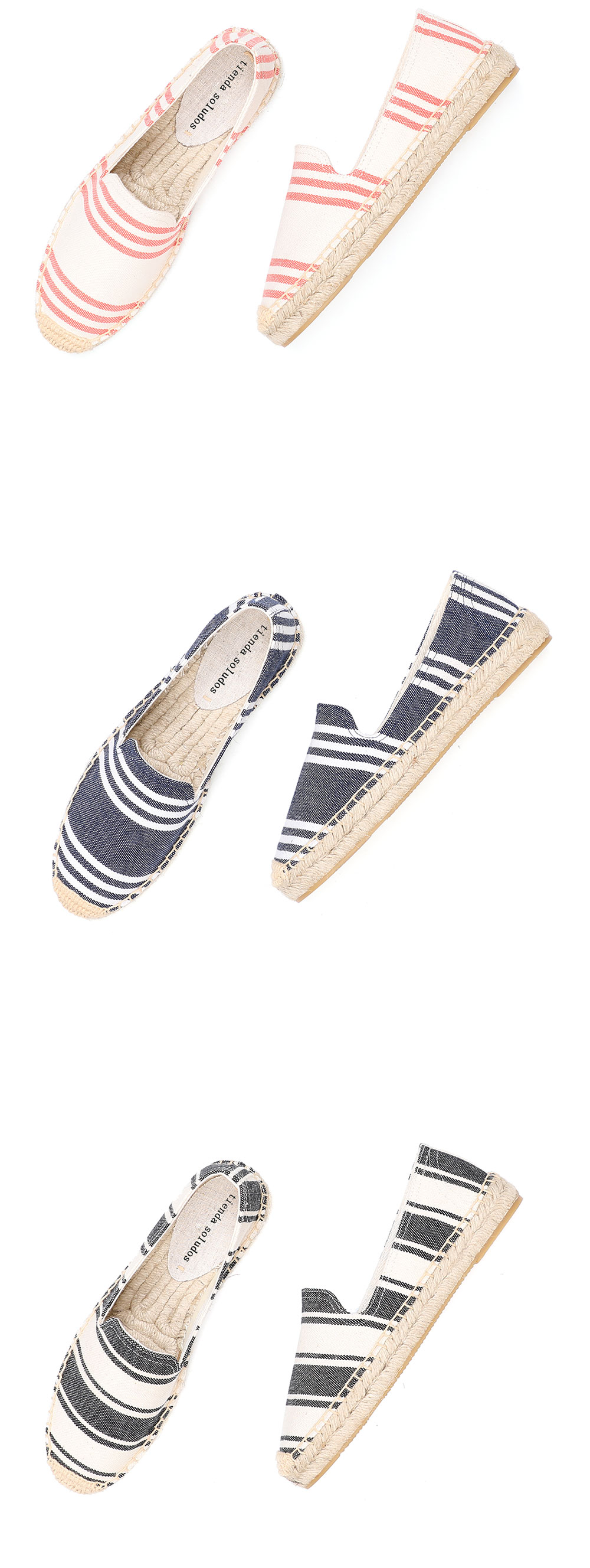 2021 Top Fashion New Arrival Flat Platform Hemp Rubber Slip-on Casual Sapatos Zapatillas Mujer Womens Espadrilles Shoes