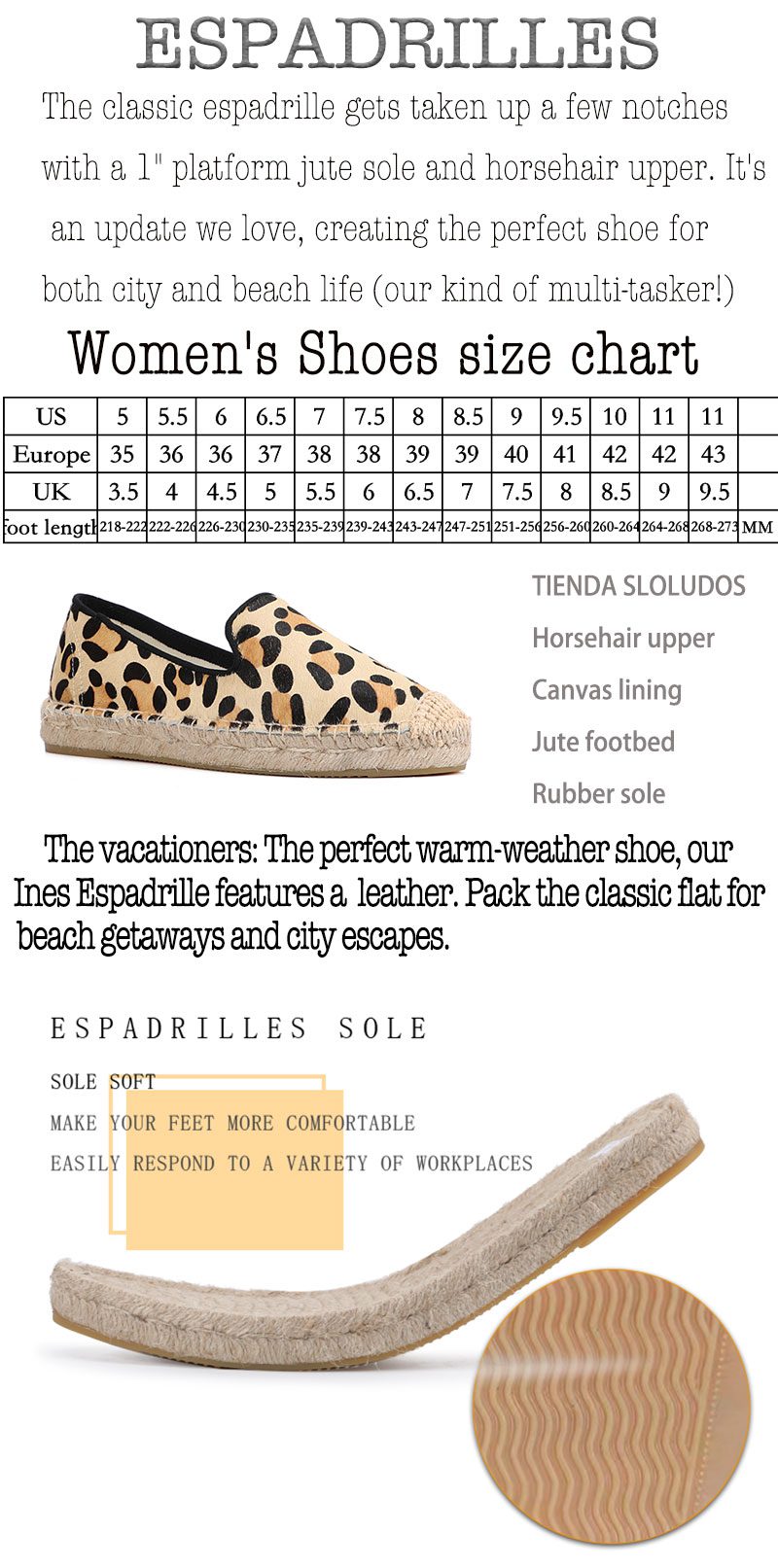 Zapatillas Mujer Espadrilles 2021 Limited Special Offer Flat Platform Rubber Horse Hair Loafer Flats Ballet Ladies Fashion