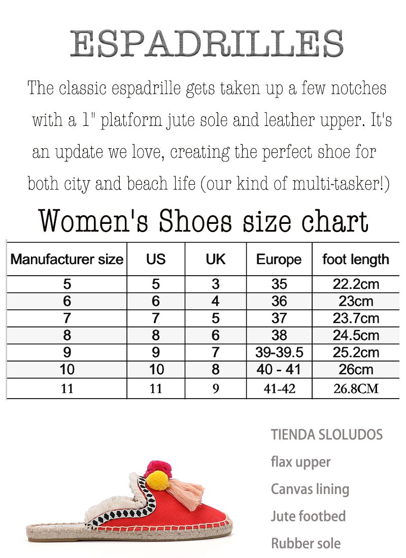 2021 Zapatos De Mujer Canvas Rubber Spring/autumn Mules Unicornio Terlik Tienda Soludos Espadrilles For Flat Sandals