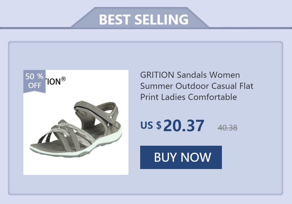 GRITION Women Sandals Casual Outdoor Summer Beach Shoes Ladies Open Toe Comfortable Soft Non-Slip Print Ladies 2021 New Fashion